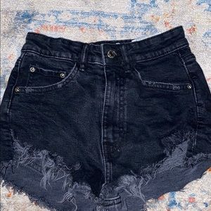 Zara black jean shorts